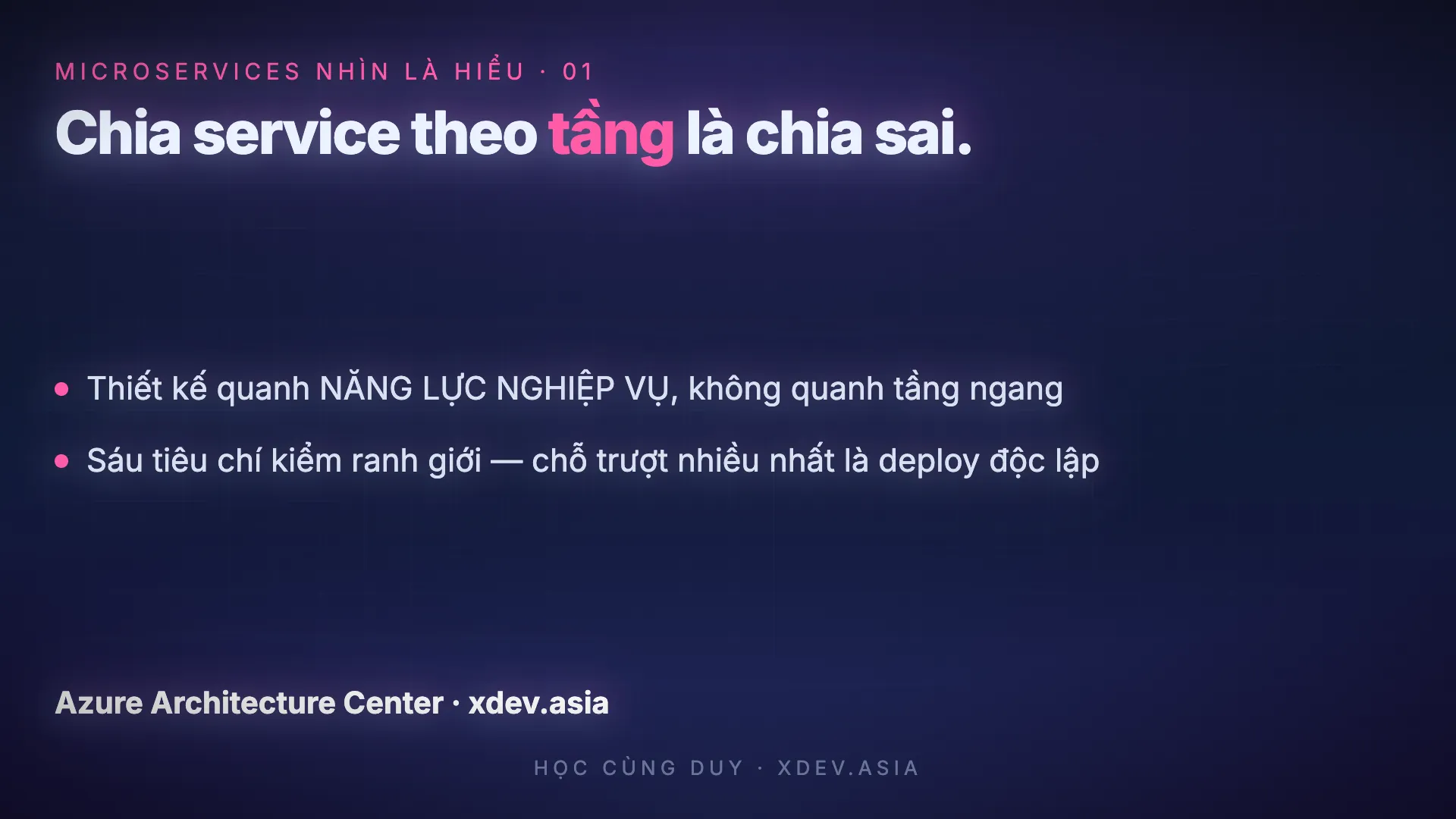 Ranh giới microservices: chia theo cái gì, và sáu tiêu chí để biết mình chia đúng