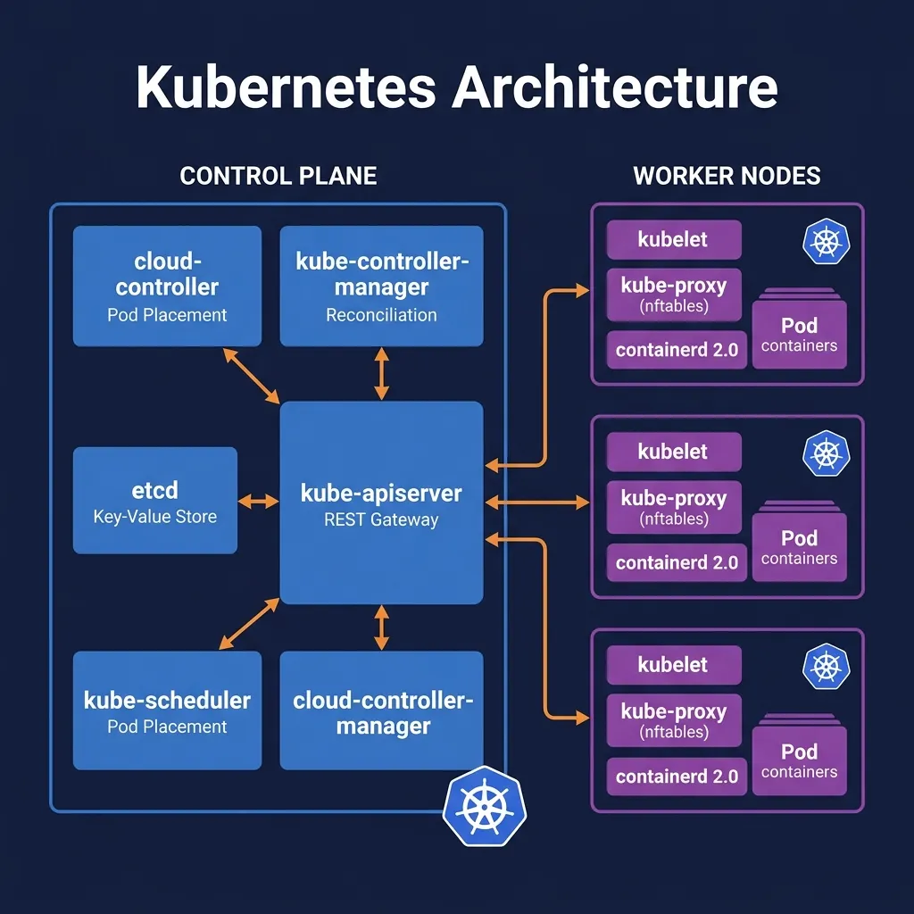 Kubernetes Architecture - Control Plane và Worker Nodes