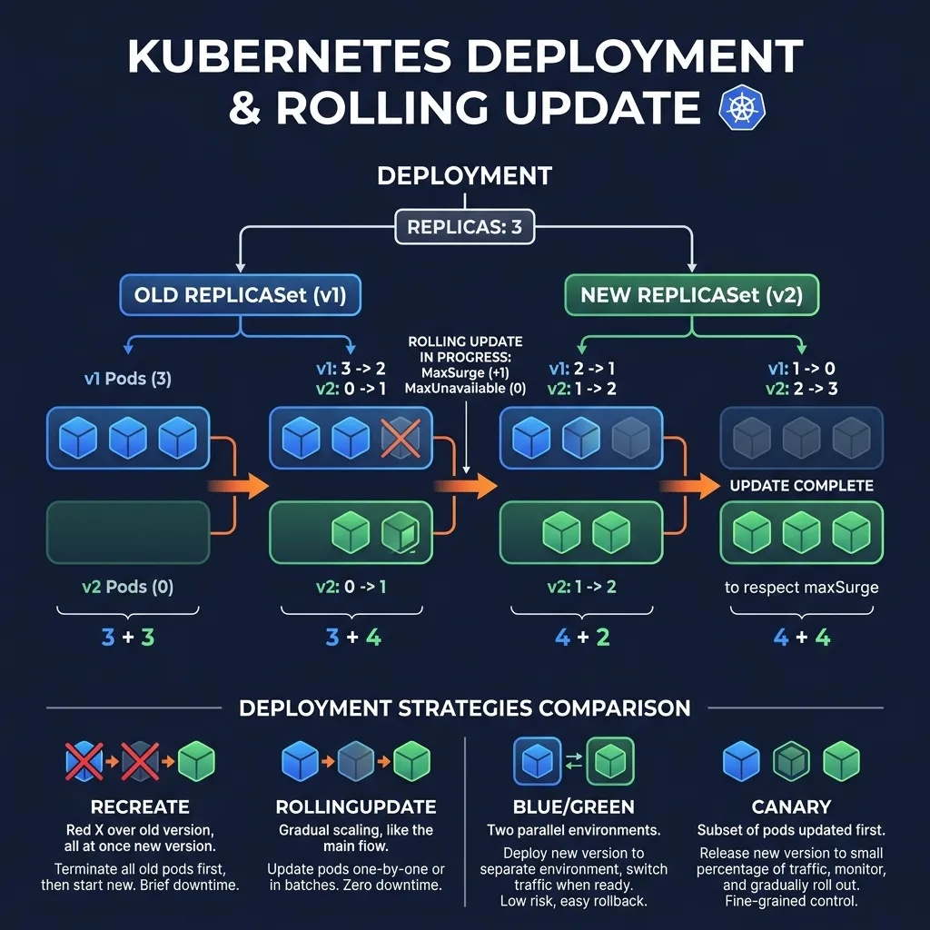 Kubernetes Deployment & Rolling Update Strategies