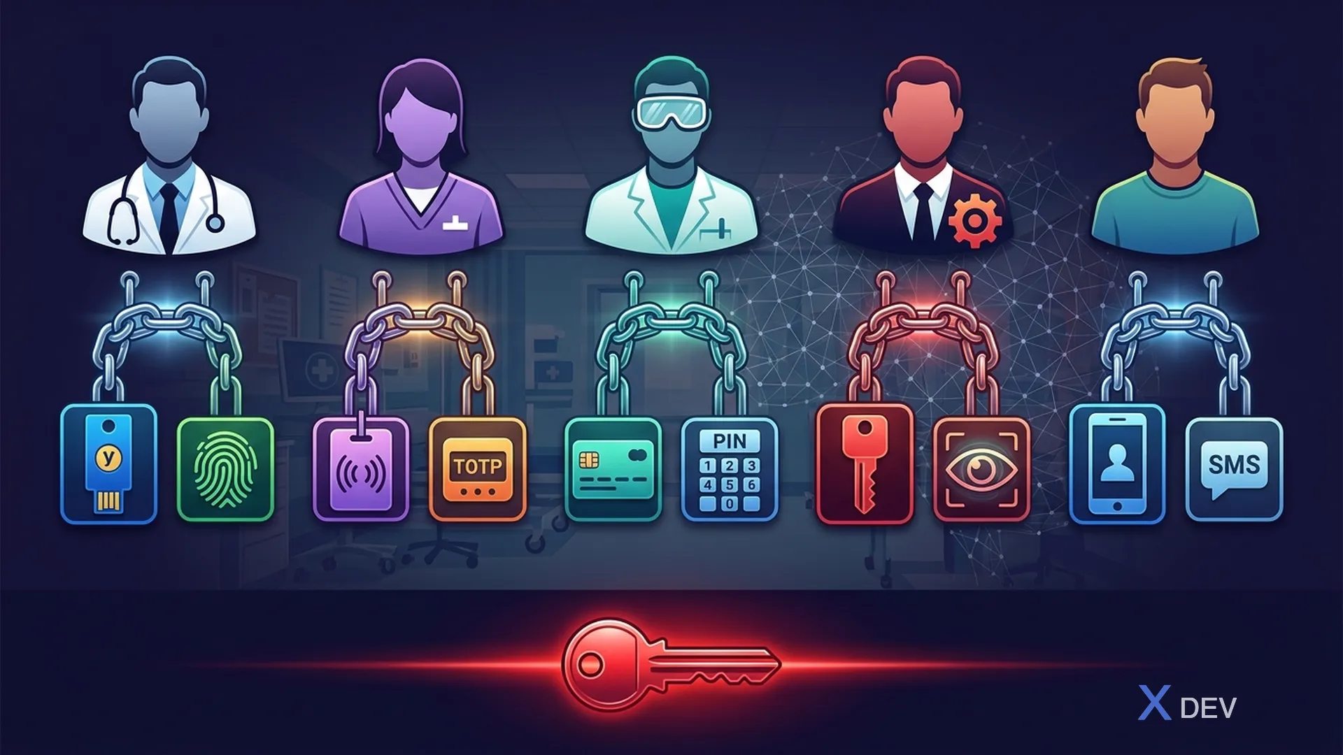 Ma trận MFA cho nhân viên y tế — Passkeys, TOTP, Emergency Access