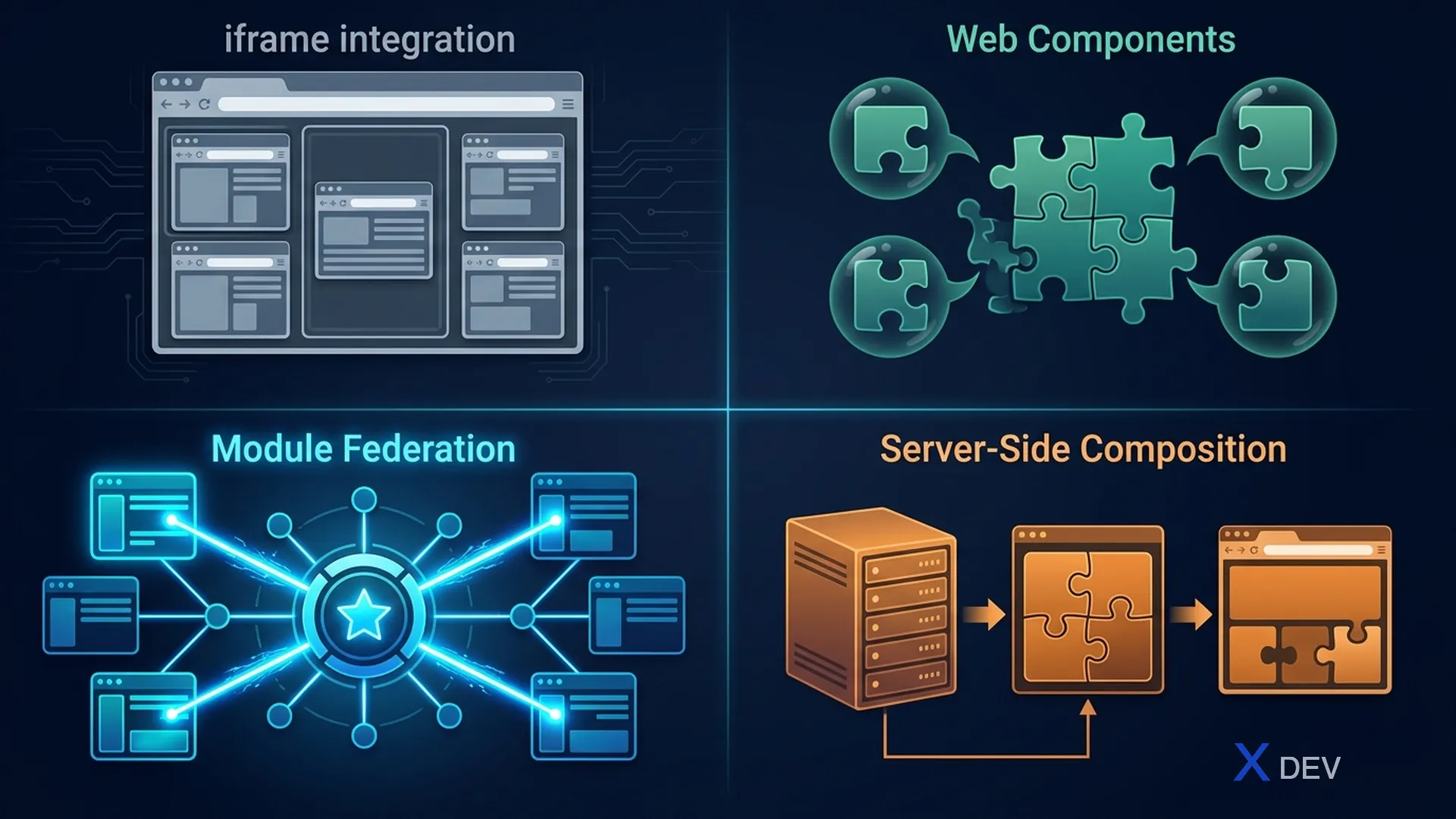 4 chiến lược Integration Micro Frontend