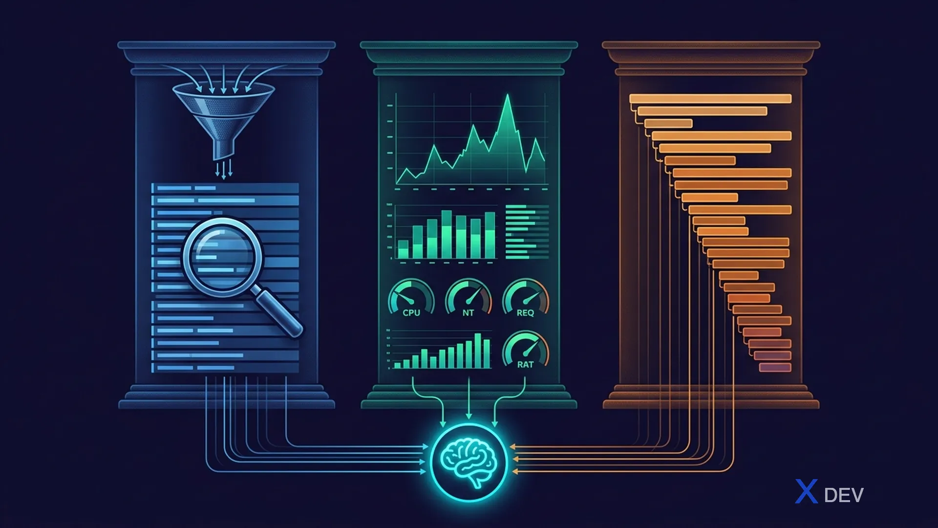 3 trụ cột Observability — Logs, Metrics, Traces
