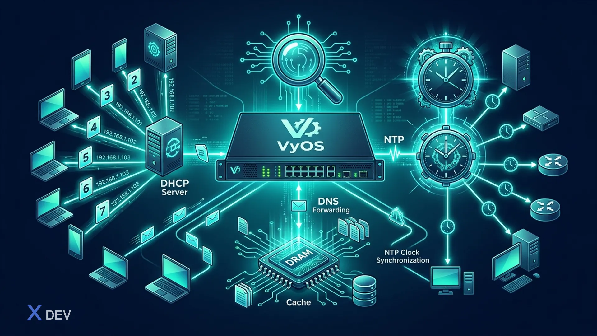 DHCP Server, DNS Forwarding và NTP