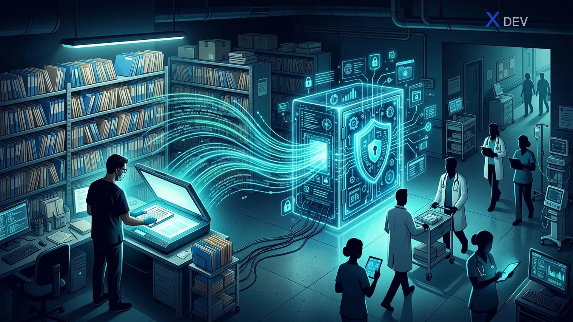 Phòng lưu trữ HSBA giấy + vault điện tử